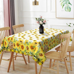 Lofaris Sunflower Bucolic Dining Room Rectangle Tablecloth