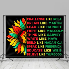 Lofaris Sunflower Fist Text Black History Month Backdrop