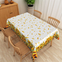 Lofaris Sunflower Leaves Country Yellow Square Tablecloth