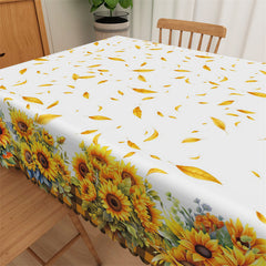 Lofaris Sunflower Leaves Country Yellow Square Tablecloth