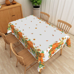 Lofaris Sunflower Leaves Pumpkin Country Square Tablecloth