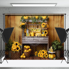 Lofaris Sunflower Lemon Green Plants Backdrop For Photo