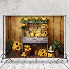 Lofaris Sunflower Lemon Green Plants Backdrop For Photo