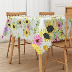 Lofaris Sunflower Modern Rectangle Tablecloth for Kitchen