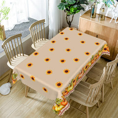 Lofaris Sunflower Pumpkins Country Rectangle Tablecloth