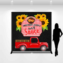 Lofaris Sunflower Red Truck Bbq Custom Baby Shower Backdrop