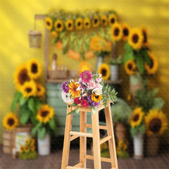 Lofaris Sunflower Shop White Candle Photo Studio Backdrop