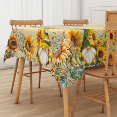 Lofaris Sunflower With Christmas Doll Rectangle Tablecloth