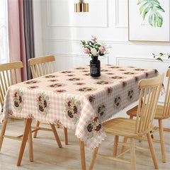 Lofaris Sunflower Yellow White Plaid Rectangle Tablecloth