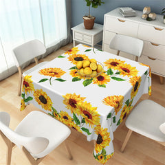 Lofaris Sunflowers Green Leaves Repeat Square Tablecloth