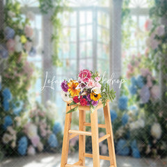 Lofaris Sunlight Colorful Floral Window Wedding Backdrop