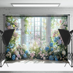 Lofaris Sunlight Colorful Floral Window Wedding Backdrop