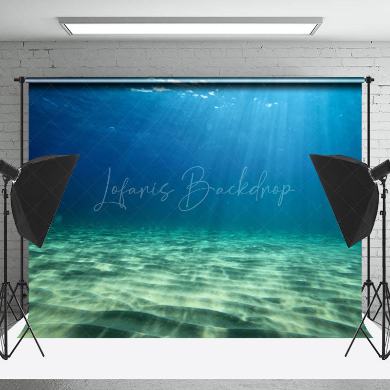 Lofaris Sunlight Sandy Seabed Blue Underwater Photo Backdrop