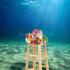 Lofaris Sunlight Sandy Seabed Blue Underwater Photo Backdrop