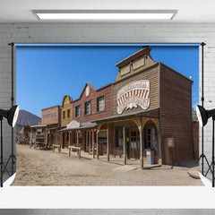 Lofaris Sunny Sky Wood Buildings Photo Architecture Backdrop