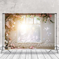 Lofaris Sunny Sunshine Window Rose Vines Floral Backdrop