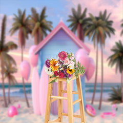 Lofaris Sunset Beach Pink Surf Room Balloon Photo Backdrop