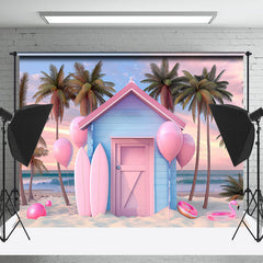 Lofaris Sunset Beach Pink Surf Room Balloon Photo Backdrop