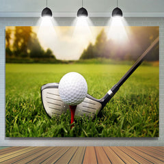 Lofaris Sunset Grassland Golf Sports Bokeh Party Backdrop