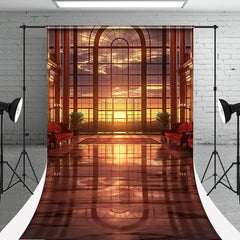 Lofaris Sunset Outside The Transparent Window Sweep Backdrop