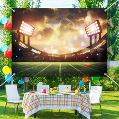 Lofaris Sunset Spotlight Football Field Sports Party Backdrop