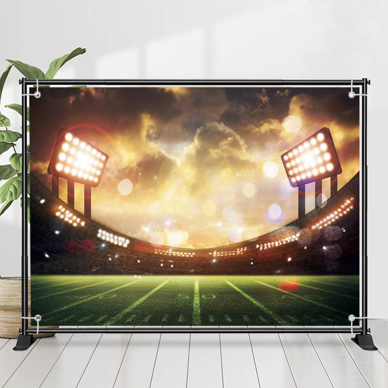 Lofaris Sunset Spotlight Football Field Sports Party Backdrop