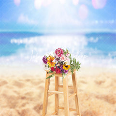 Lofaris Sunshine Sandy Beach Bokeh Summer Photo Backdrop