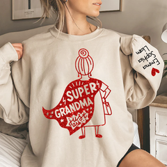 Lofaris Super Grandma Sweatshirt Custom With Kids Gift TH