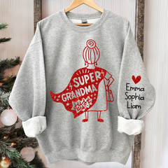 Lofaris Super Grandma Sweatshirt Custom With Kids Gift TH