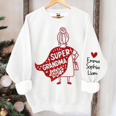 Lofaris Super Grandma Sweatshirt Custom With Kids Gift TH