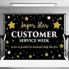 Lofaris Super Star Black Customer Service Week Party Backdrop