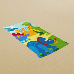 Lofaris Surf Dino Kids Custom Summer Beach Towel