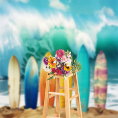 Lofaris Surfboard Sea Wave Beach Summer Backdrop For Photo