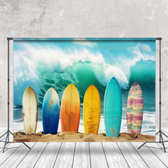 Lofaris Surfboard Sea Wave Beach Summer Backdrop For Photo