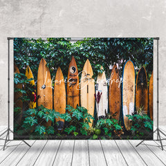 Lofaris Surfboard Tropical Grass Summer Backdrop For Photo