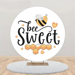 Lofaris Sweet Bee Honeycomb White Round Birthday Backdrop