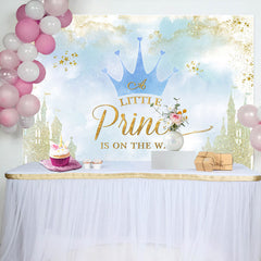 Lofaris Sweet Crown Castle For Prince Baby Shower Backdrop