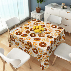 Lofaris Sweet Doughnut Dessert Patterns Yellow Tablecloth