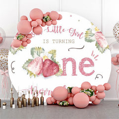 Lofaris Sweet Girl Is Turning One Circle Birthday Backdrop