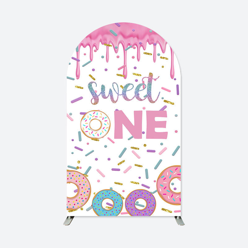 Lofaris Sweet One Doughnuts Cream 1st Birthday Arch Backdrop