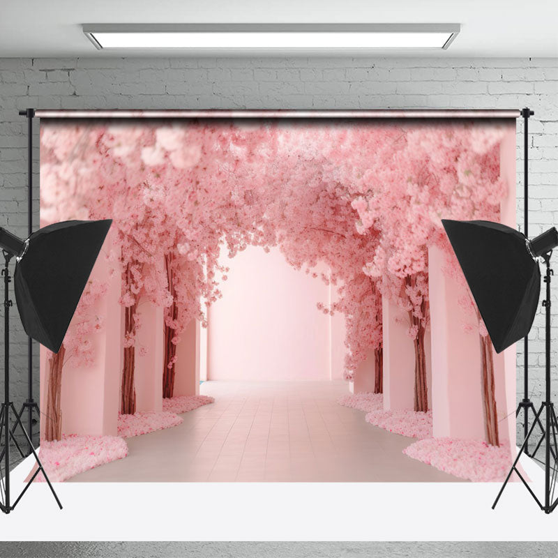 Lofaris Sweet Pink Floral Portrait Backdrop For Photography