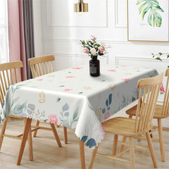 Lofaris Sweet Pinky Flower Leaf Rectangle Tablecloth