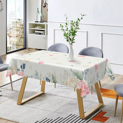 Lofaris Sweet Pinky Flower Leaf Rectangle Tablecloth