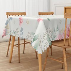 Lofaris Sweet Pinky Flower Leaf Rectangle Tablecloth