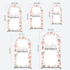 Lofaris Sweet Strawberry White Arcb 1st Birthday Backdrop