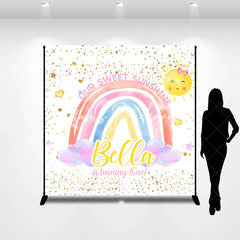 Lofaris Sweet Sunshine Rainbow Turning One Custom Birthday Backdrop