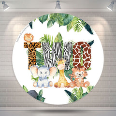 Lofaris Sweet Woodland Animals Round 2nd Birthday Backdrop