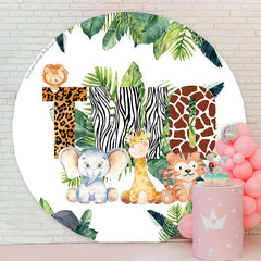 Lofaris Sweet Woodland Animals Round 2nd Birthday Backdrop