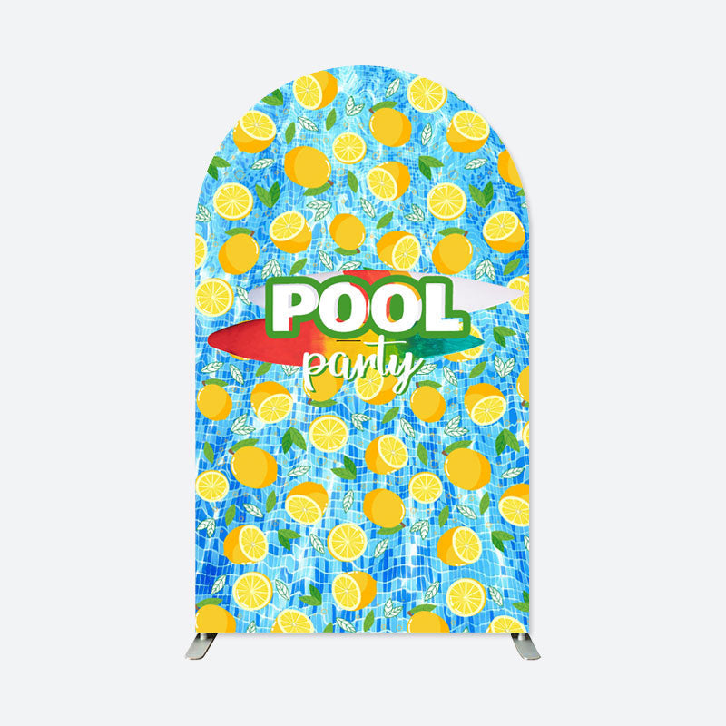 Lofaris Swimming Pool Lemon Blue Arch Backdrop For Party