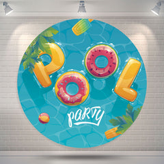 Lofaris Swimming Pool Party Summer Round Backdrop Cover